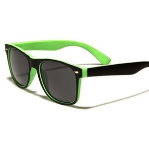 Classic Vintage Retro 80s Fashion Two-Tone Black & Green Horn Rimmed Sunglasses